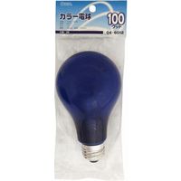 株式会社オーム電機 白熱カラー電球 E26 100W ブルー 04-6012 1個（直送品）