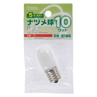 株式会社オーム電機 ナツメ球 E17/10W ホワイト 04-6186 1個（直送品）