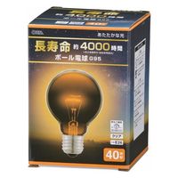 オーム電機 長寿命ボール電球E26 40W形 G95クリア 06-0861 1個（直送品）