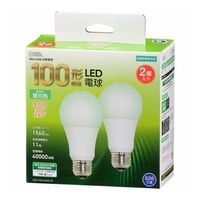 オーム電機 LED電球 E26 100形相当 昼白色 2個入 06-4714 1個（直送品）