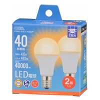 オーム電機 LED電球小形E17 40形相当 電球色 2個入 06-5542 1個（直送品）