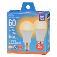 オーム電機 LED電球小形E17 60形相当 電球色 2個入 06-5548 1個（直送品）