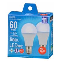 オーム電機 LED電球小形E17 60形相当 昼光色 2個入 06-5550 1個（直送品）