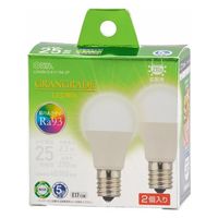 オーム電機 LED電球小形E17 25形相当 昼白色 2個入 06-5555 1個（直送品）