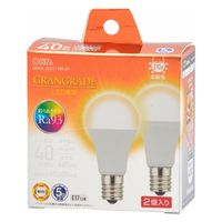 オーム電機 LED電球小形E17 40形相当 電球色 2個入 06-5560 1個（直送品）