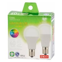 オーム電機 LED電球小形E17 60形相当 昼白色 2個入 06-5567 1個（直送品）