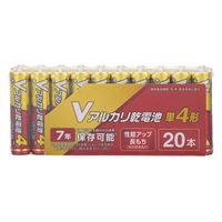 オーム電機 Vアルカリ乾電池 単4形 20本パック 08-4038 1パック(20本入り)