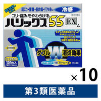 ハリックス55EX冷感A ハーフサイズ 12枚 10箱セット ライオン　貼り薬 冷シップ パップ 肩の痛み 筋肉痛【第3類医薬品】