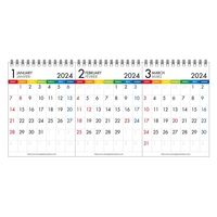 エトランジェディコスタリカ 【2024版】A6 デスク 3カ月 卓上カレンダー 日曜始まり カラーバー CLT-3-01 1セット（2冊）（直送品）