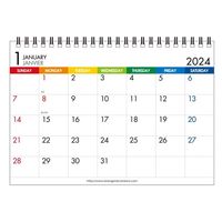 エトランジェディコスタリカ 【2024版】A5 卓上カレンダー 日曜始まり カラーバー CLT-A-12 1セット（2冊）（直送品）