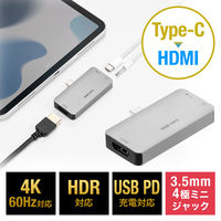 サンワサプライ ダイレクト：USB Type C変換アダプタ( オーディオ端子付) 500-ADC1GM 1個（直送品）