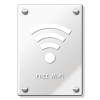 KALBAS　標識 Wi-Fi(英語) 透明プレート 138×194mm 1枚  KAK3124（直送品）