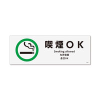 KALBAS　標識 喫煙OK ステッカー強粘 140×50mm 1セット(5枚) KFK8027（直送品）