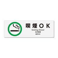 KALBAS　標識 喫煙OK プレート 280×94mm 1セット(2枚) KTK4032（直送品）