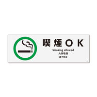 KALBAS　標識 喫煙OK プレート 190×65mm 1セット(2枚) KTK6027（直送品）