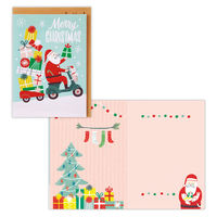 日本ホールマーク クリスマスカード サンタとねこ 807634 6枚（直送品）