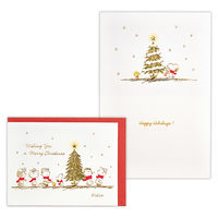 日本ホールマーク クリスマスカード 赤いマフラー2 828622 6枚（直送品）