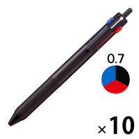 ジェットストリーム3色ボールペン 0.7mm 黒インク70％増量タイプ ブラック SXE350707.24 10本