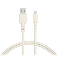 ライトニングケーブル 1m シリコン製 USB-A[オス] - Lightning[オス] アーモンドミルク 1本 オウルテック