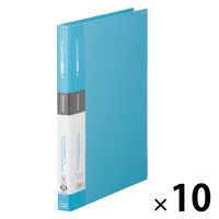 キングジム シンプリーズ クリアーファイル A4タテ 差替式 15ポケット 水色 138SP-LB 1セット（10冊）