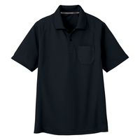 コーコス信岡 半袖ポロシャツ（胸ポケット付き） ブラック M アンドレS AS-1657 脇消臭テープ 1着