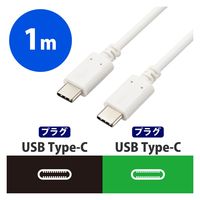 Type-Cケーブル USB C-C PD対応 60W USB2.0 1m 白 MPA-CCEC10WH エレコム 1本（直送品）