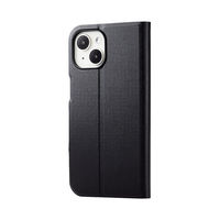 iPhone15 ケース レザー 手帳型 磁石 超軽量 ブラック PM-A23APLFUBK エレコム 1個（直送品）