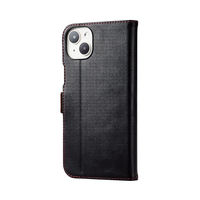 iPhone15 Plus ケース レザー 手帳型 磁石 薄型 ステッチ ブラック PM-A23BPLFYBK エレコム 1個（直送品）