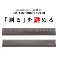 Kiwami LR左右利き手対応 アルミ定規 15cm シルバーグレー KLR-15-SGR 1本 共栄プラスチック（直送品）
