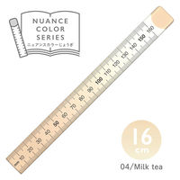 ニュアンスカラー定規 16cm ミルクティー NJ-16-04 1セット（5本） 共栄プラスチック（直送品）
