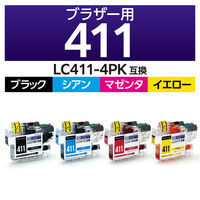 カラークリエーション ブラザー（brother）用 互換インクカートリッジ CC-BLC411-4PK LC411-4PK対応 4色パック 1個
