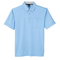 サンエス 汗ジミ防止半袖ポロシャツ JB55170-13サックス-L 1点（直送品）
