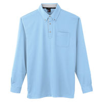 サンエス 汗ジミ防止長袖ポロシャツ JB55171-13サックス-LL 1点（直送品）