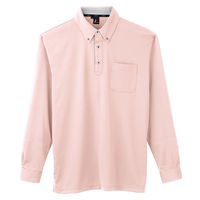 サンエス 汗ジミ防止長袖ポロシャツ JB55171-18ピンク-M 1点（直送品）