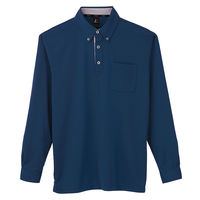 サンエス 汗ジミ防止長袖ポロシャツ JB55171-3ネイビー-3L 1点（直送品）