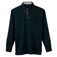 サンエス 汗ジミ防止長袖ポロシャツ JB55171-9ブラック-L 1点（直送品）