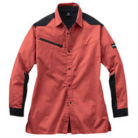 サンエス 長袖シャツ SPT12109-8ファイアレッド-L 1点（直送品）