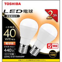 東芝 LED電球 ミニクリプトン形 E17 40W形 電球色 2個入 16-0672 1個（直送品）