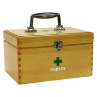 【2個セット】木製救急箱 Sサイズ 救急ボックス 防災グッズ 応急手当 薬箱 天然木（直送品）