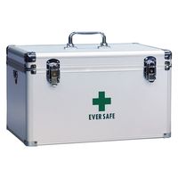 アルミ救急箱 XLサイズ 2段収納 キーロック トレー付き 救急ボックス 大容量 防災（直送品）