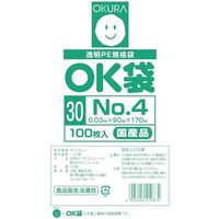 大倉工業 オークラ OK袋0.03mm4号サイドシール OK(30)4SIDE 1袋(100枚) 535-3134（直送品）