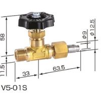 ヤマト産業 ヤマト 取出口バルブ C2H2用 V5-04S 1個 268-7894（直送品）