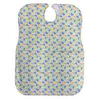 ニシキ 大人用食事用エプロン リーフ柄ブルー P9692 1枚（直送品）