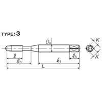 彌満和製作所 ステンレス鋼用ポイントタップ(メートルねじ) SU-POP3M5X0.8+20 1セット(2本)（直送品）