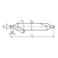彌満和製作所 弱ねじれ溝A形60°センタ穴ドリル 旧JIS1形 CD-S(I)5X60X14 1本（直送品）