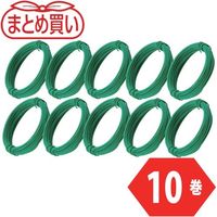 TRUSCO まとめ買い カラー針金 小巻タイプ 緑 18番手 線径1.2mm×10m 10本 TCWS-12GN-10P 1組(10束)（直送品）