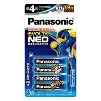 Panasonic 単4形アルカリ乾電池 4本入 エボルタネオ 17-3182 1個（直送品）