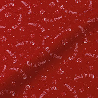 輸入プリント生地 レッド地 ホワイト英字柄クリスマスシリーズ 巾110cm×2mカット販売 10426-red（直送品）