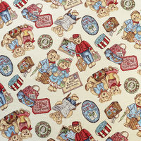 B&Bfabric オランダ輸入 ゴブラン生地 テディベア 巾約140×1mカット販売 GB-TEDDYTIME（直送品）