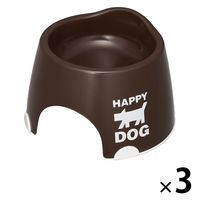小型犬専用フードボール（すべり止め付） ブラウン 3個 伊勢藤